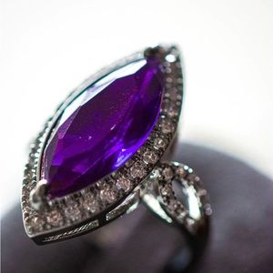 Hadley Amethyst Marquise Cut Sterling Silver Ring